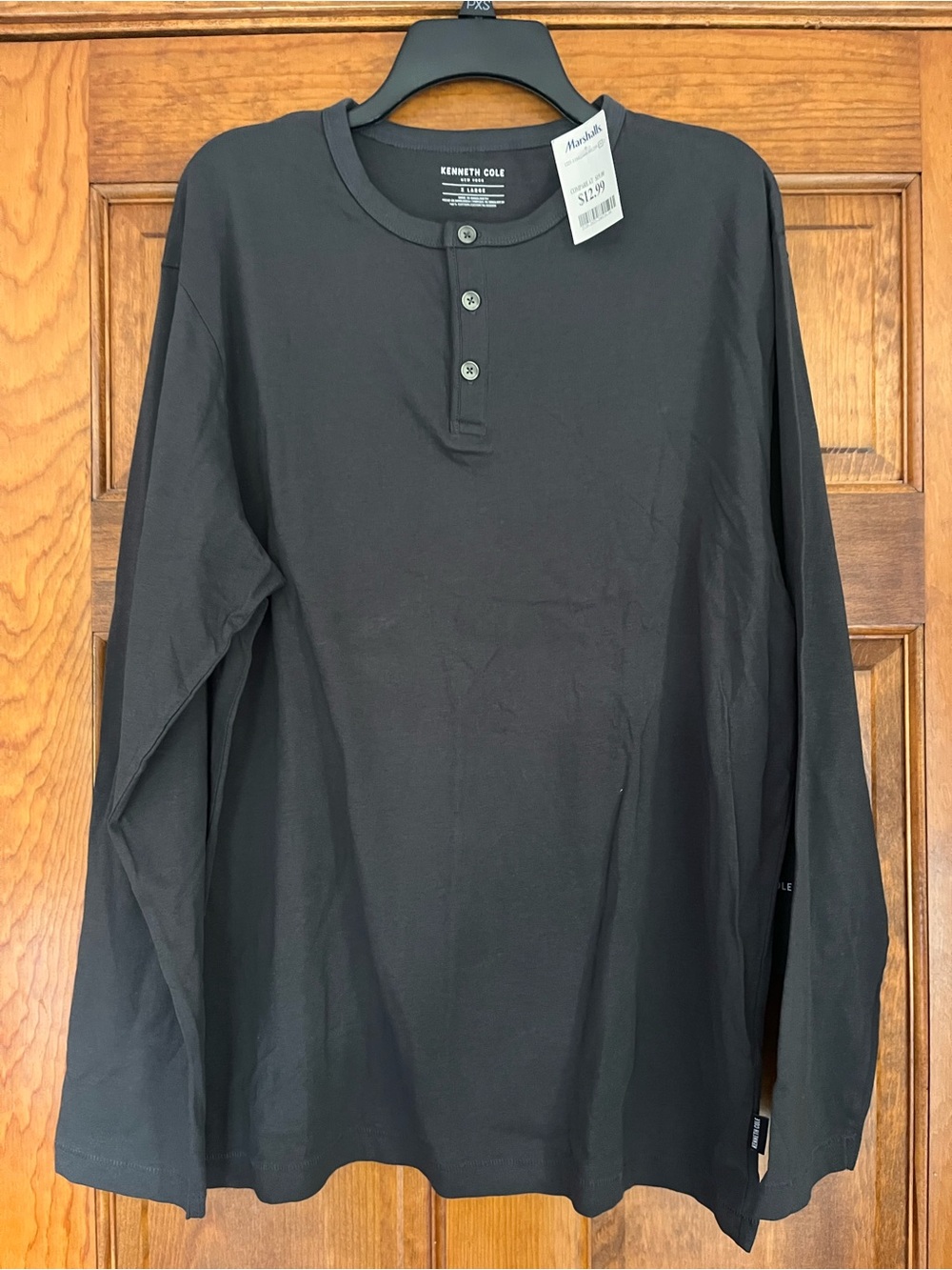 Kenneth Cole Black Long-Sleeve Henley Shirt
